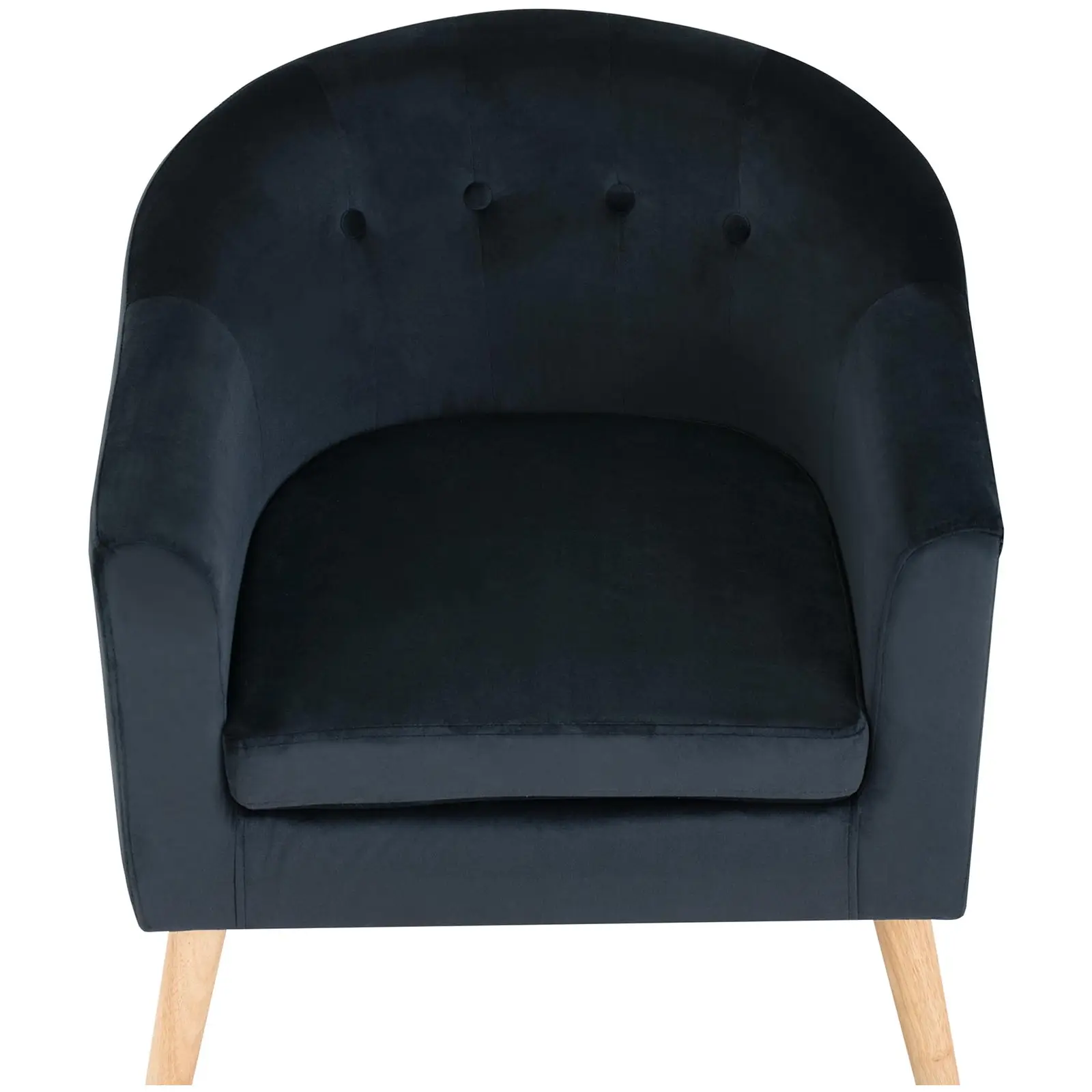 Krzesło tapicerowane - czarne - welurowe