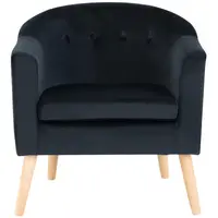 Krzesło tapicerowane - czarne - welurowe