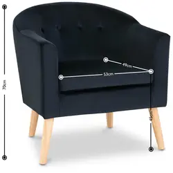 Lænestol - maks. 180 kg - sæde 49 x 53 cm - sort