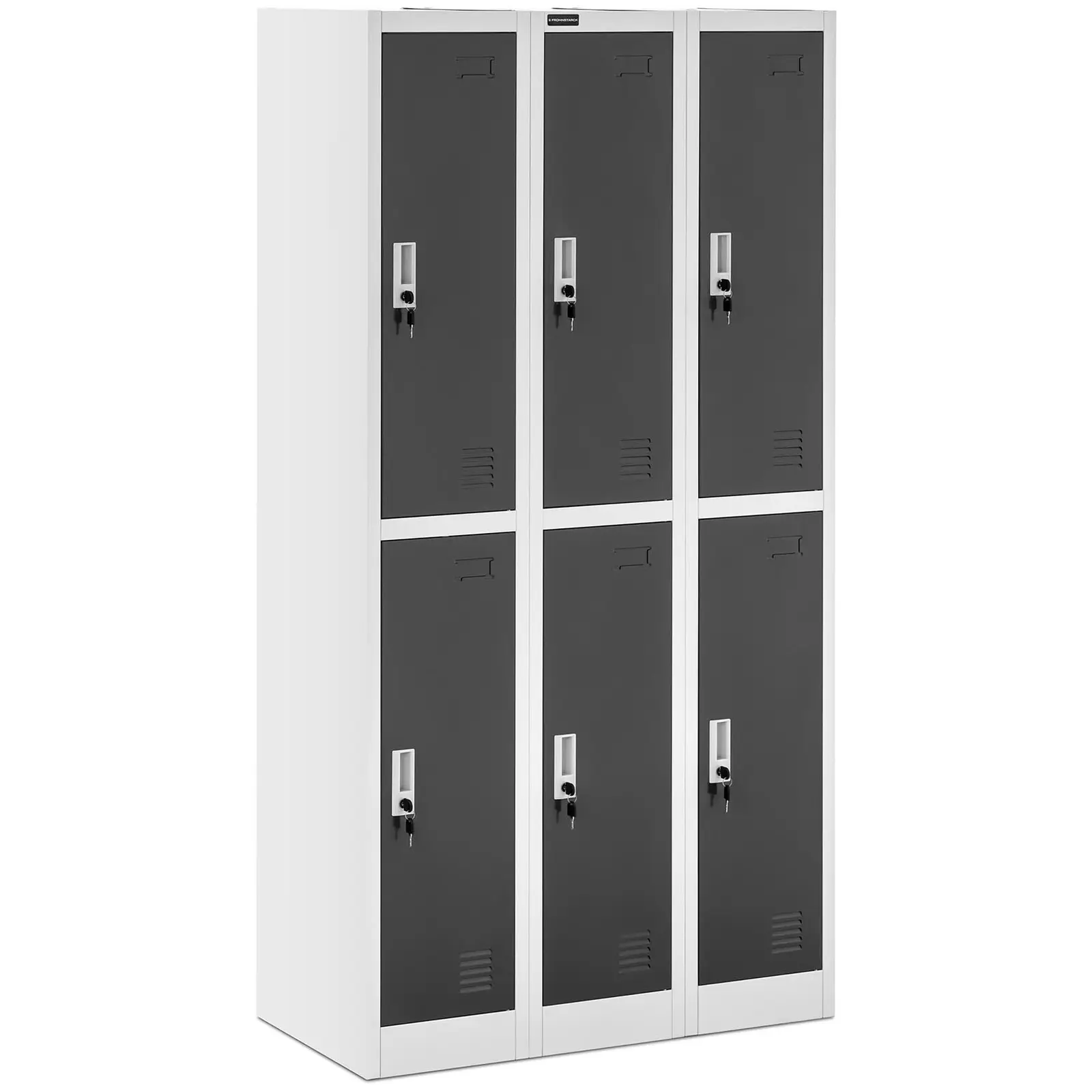 Armoire vestiaire - 6 compartiments - Coloris gris