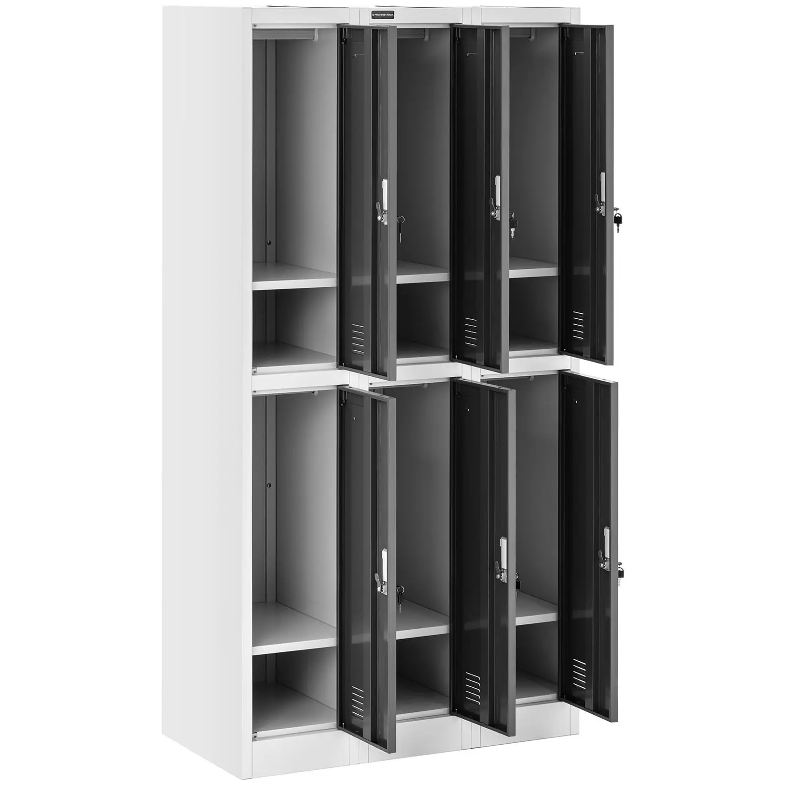 Metal Storage Locker - 6 lockers - grey