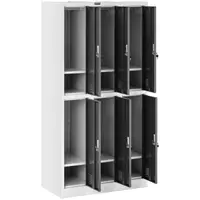 Метално шкафче за съхранение - 6 шкафчета - сиво