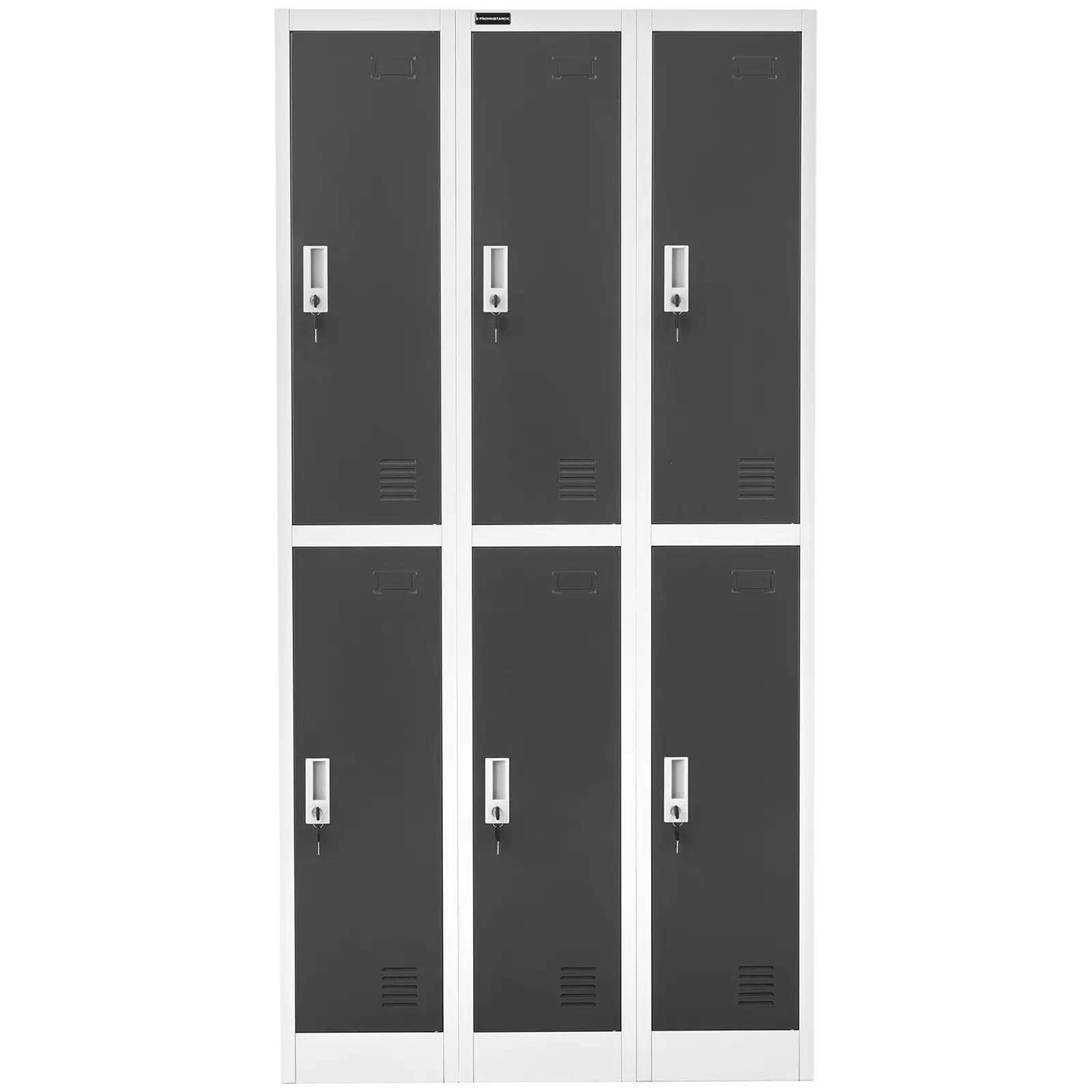 Armoire vestiaire - 6 compartiments - Coloris gris