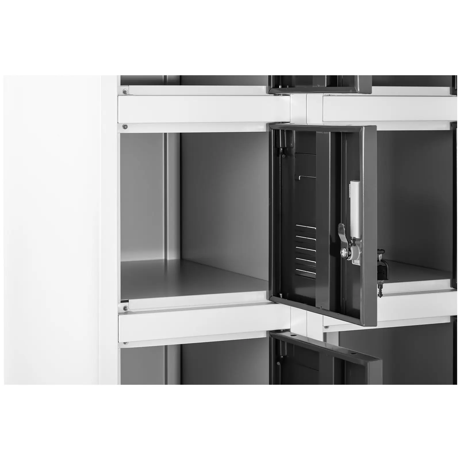 Metal Storage Locker - 18 lockers - grey