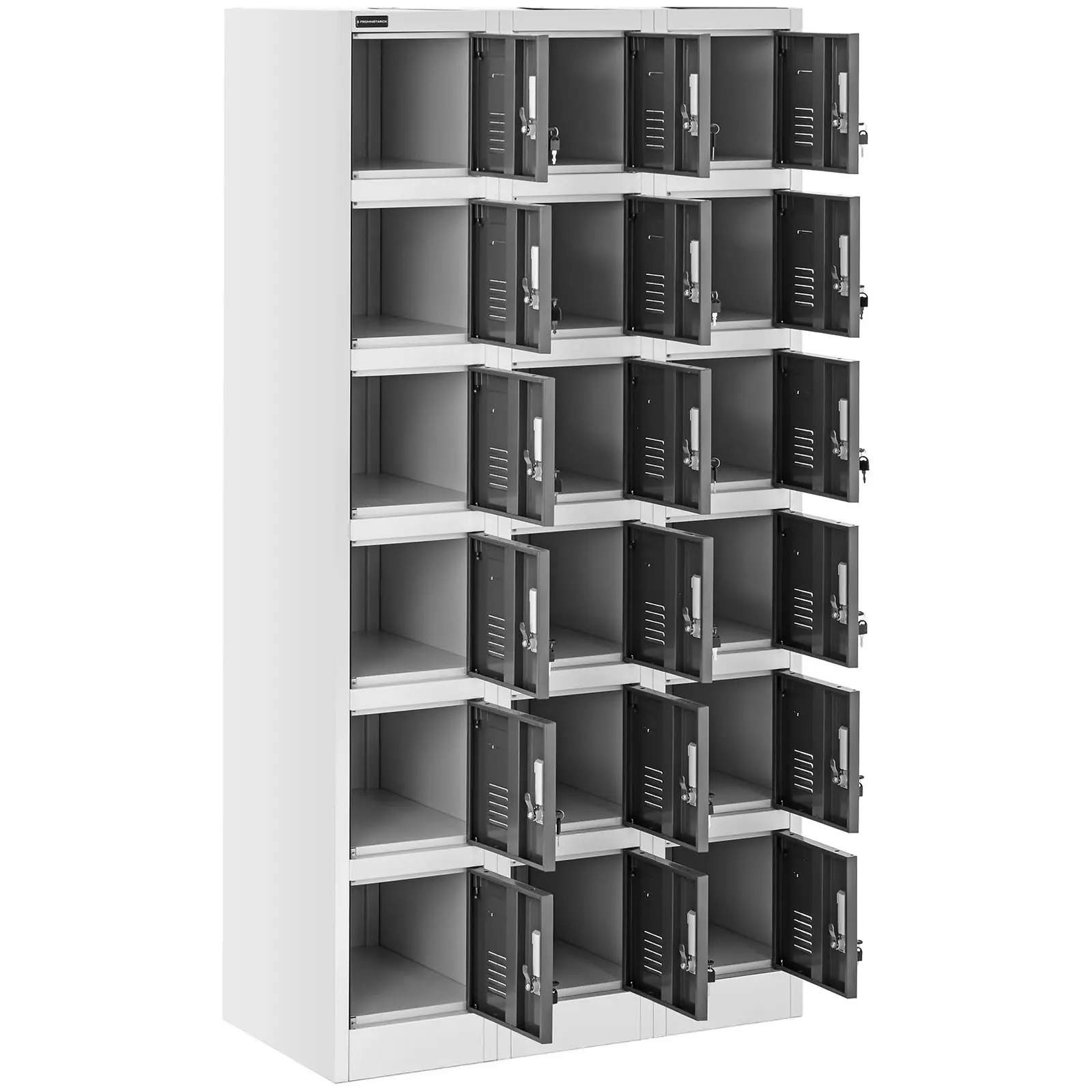 Spindschrank - 18 Fächer - grau (Anzahl Ablagen: 18)