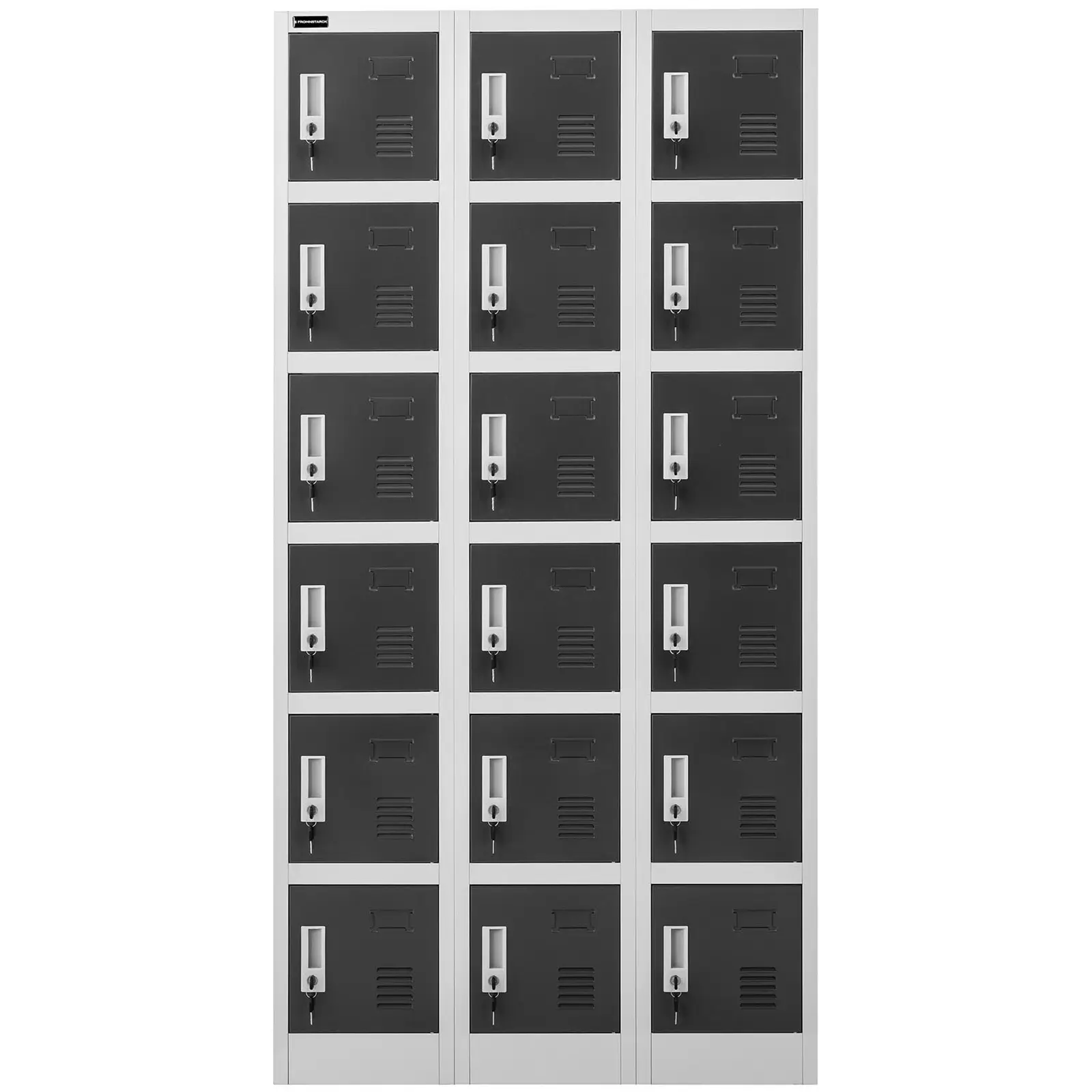 Metal Storage Locker - 18 lockers - grey