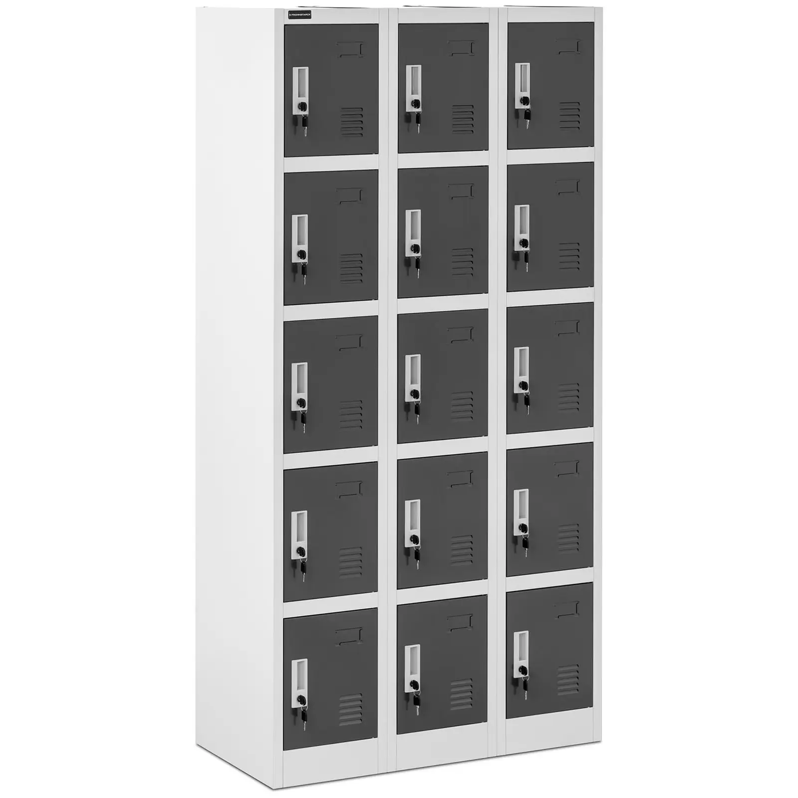 Armoire vestiaire - 15 compartiments - Coloris gris