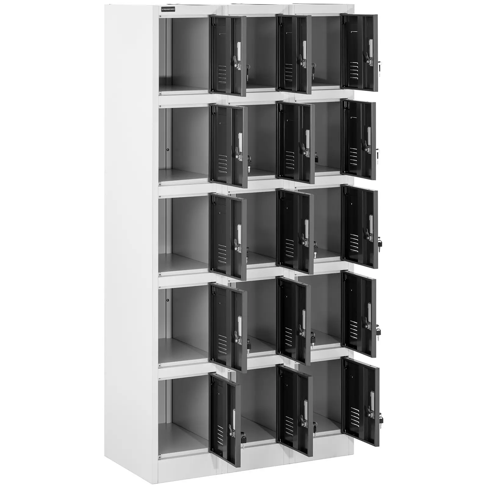 Armoire vestiaire - 15 compartiments - Coloris gris