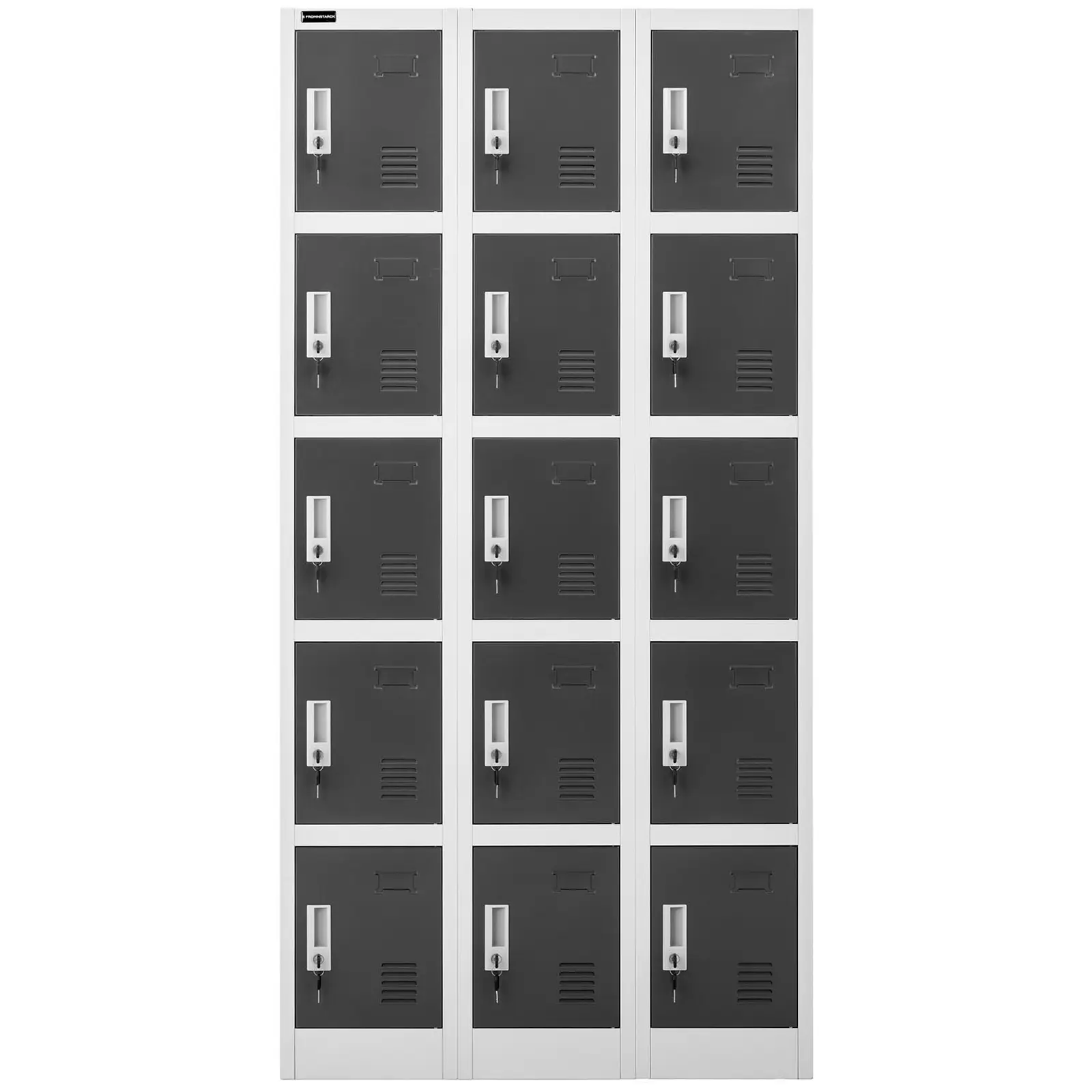 Metal Storage Locker - 15 lockers - grey