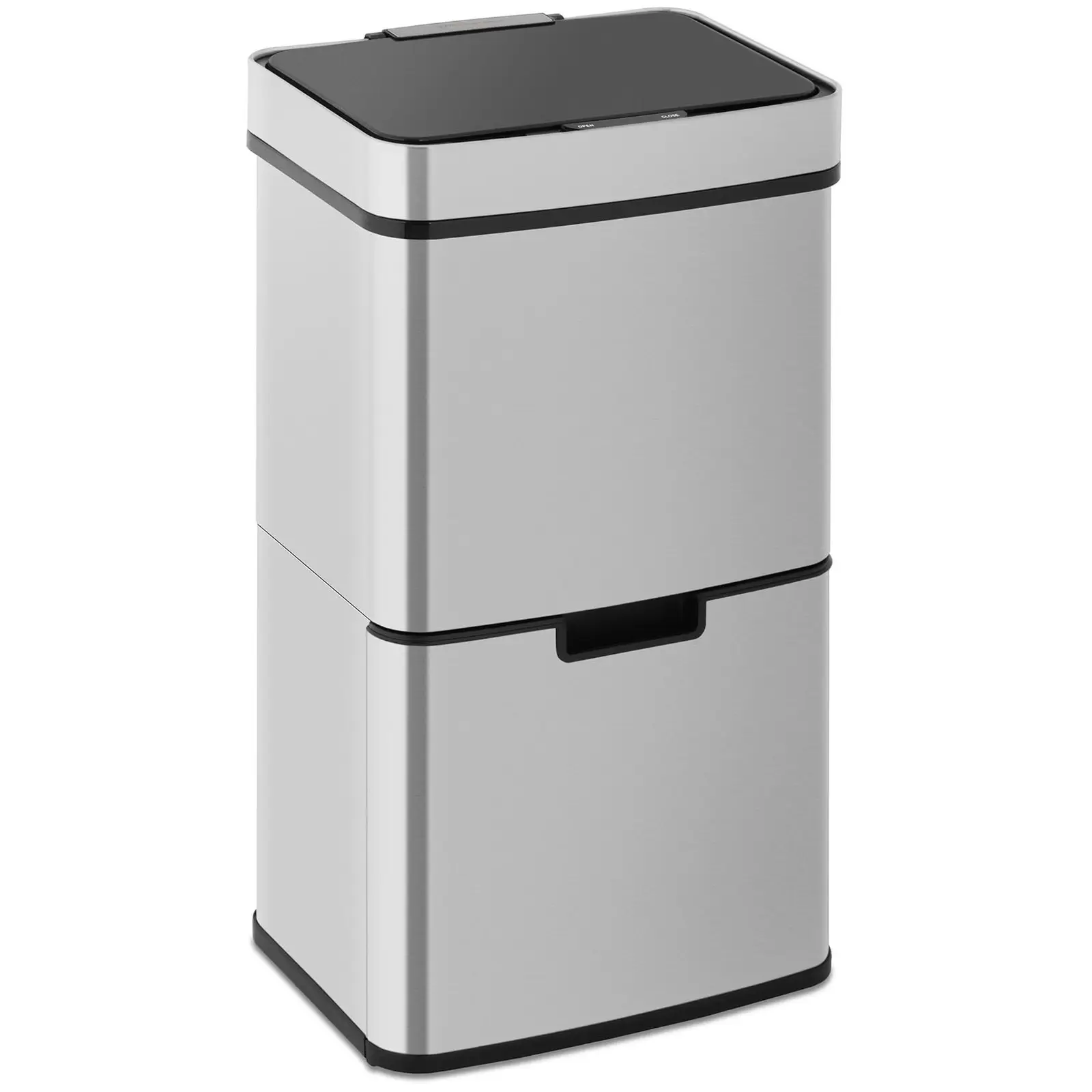 Skraldespand med sensor - 62 l - 3 beholdere - rustfrit stål