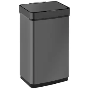 Bezdotykový odpadkový koš - 60 L - černý - hranatý