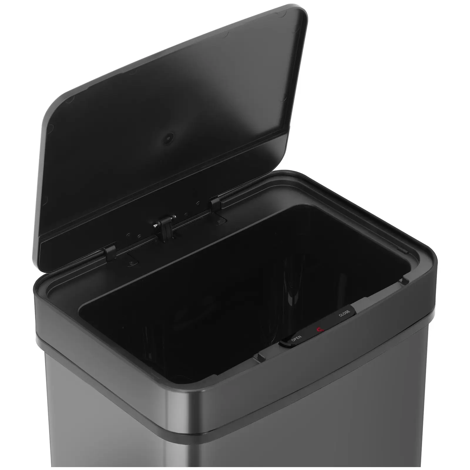 Bezdotykový odpadkový koš - 50 L - černý - hranatý