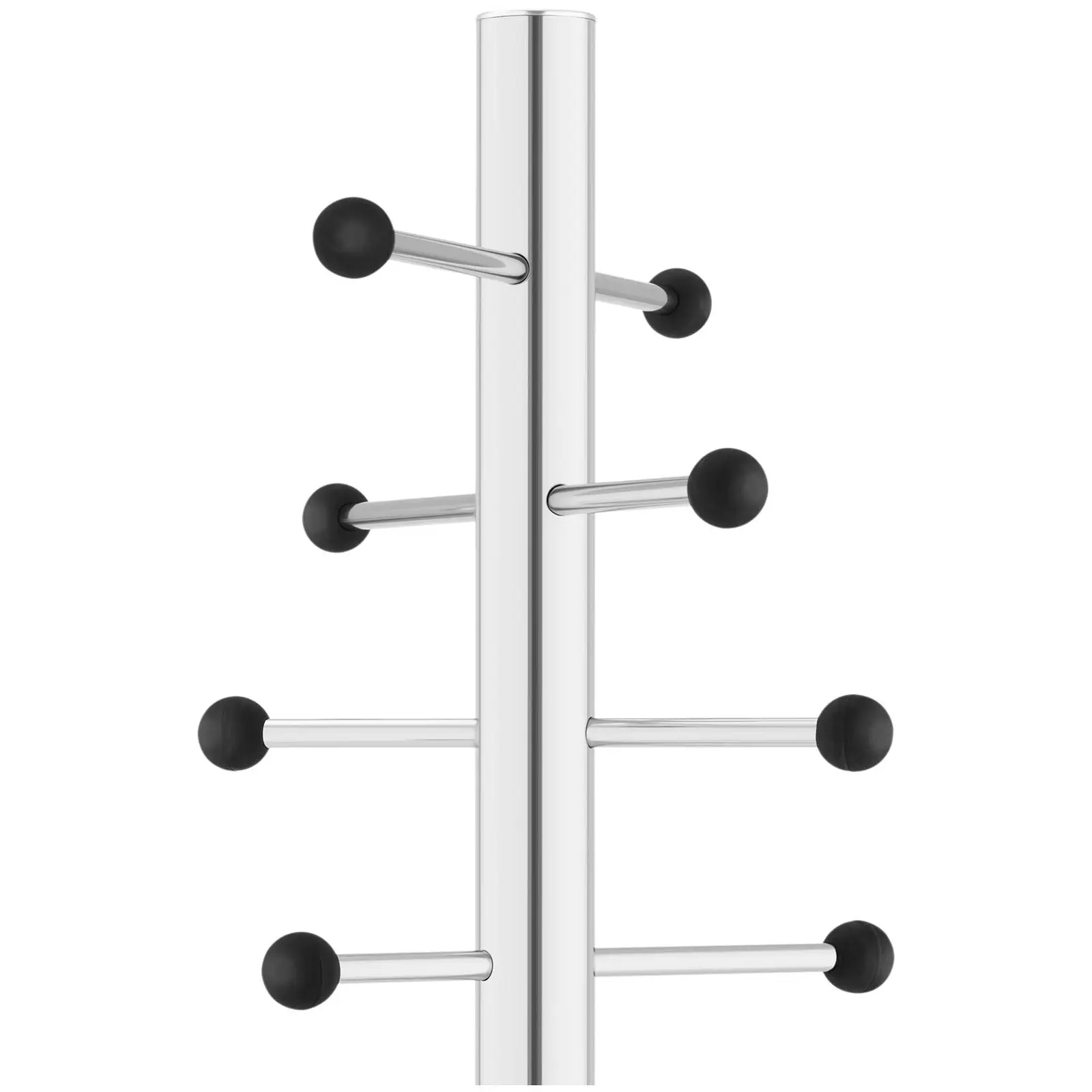 Cabide para roupas - 8 barras - prata - base redonda