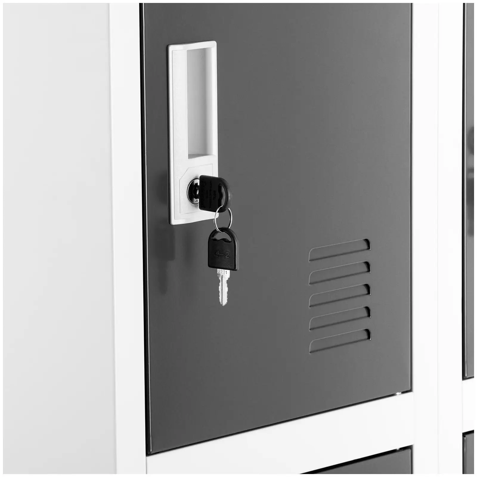 Armoire vestiaire - 12 compartiments - Coloris gris (Charge max.: 200 kg)
