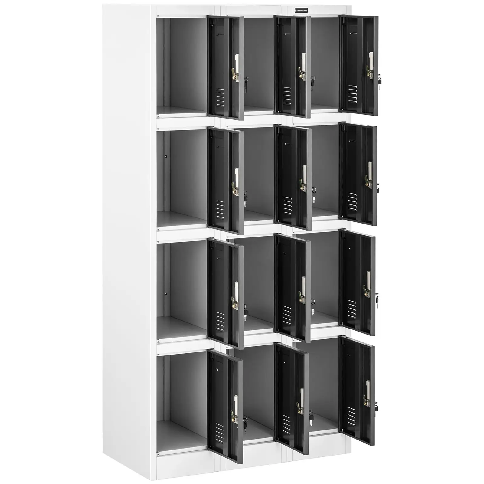 Armoire vestiaire - 12 compartiments - Coloris gris (Nombre de tablettes: 12)