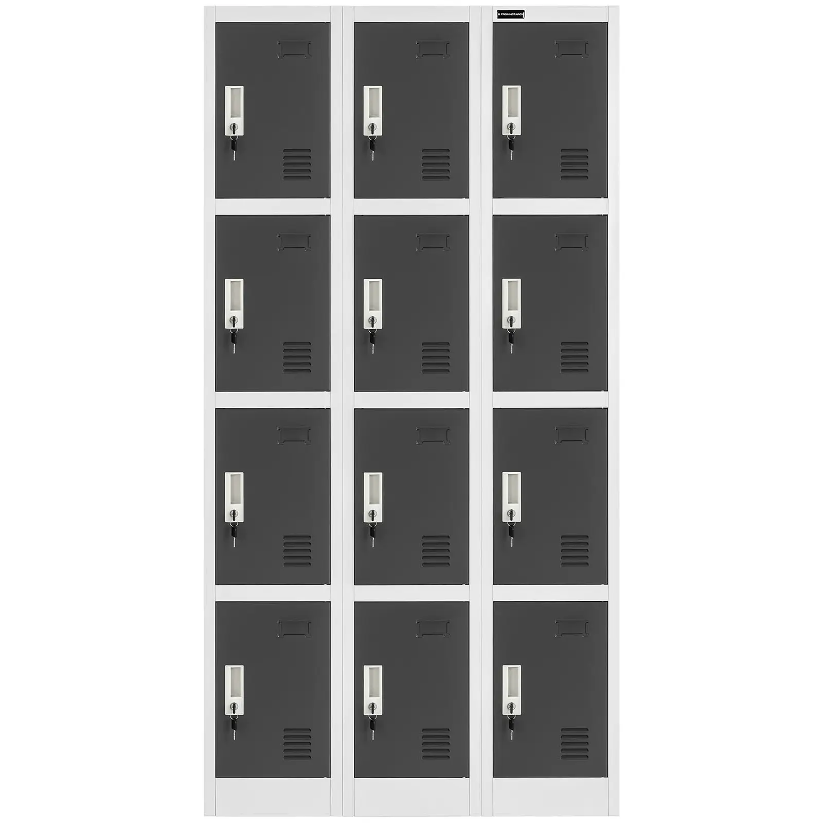 Armoire vestiaire - 12 compartiments - Coloris gris (Épaisseur du matériau: 0.6 mm)