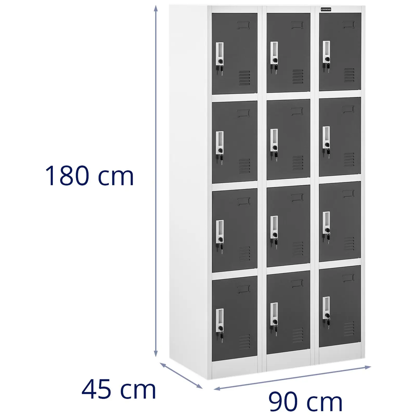 Armoire vestiaire - 12 compartiments - Coloris gris (Matériau(x): Plastique)