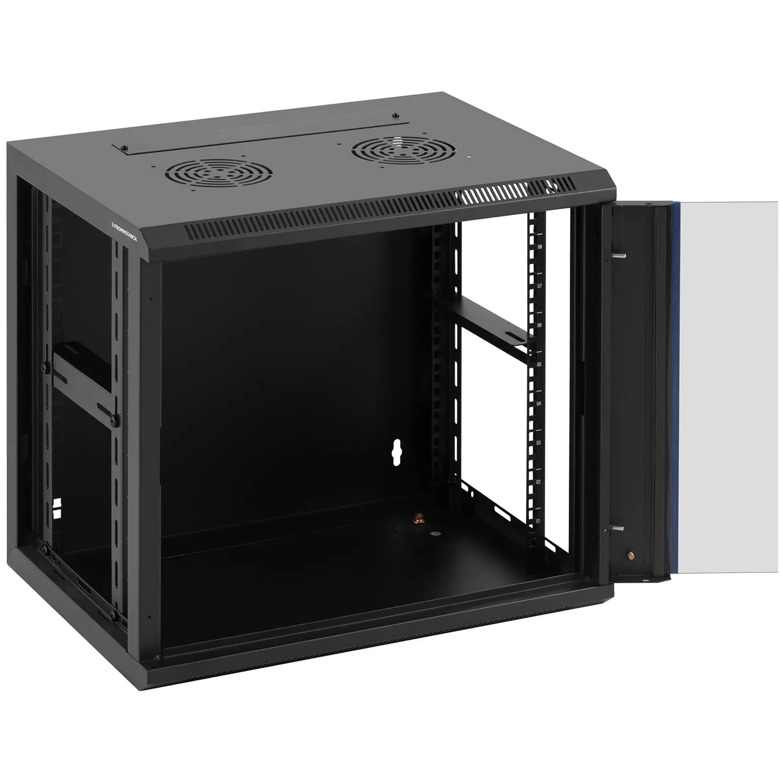 Rack pentru servere - 19 inci - 9 U - cu încuietoare - până la 60 kg - negru