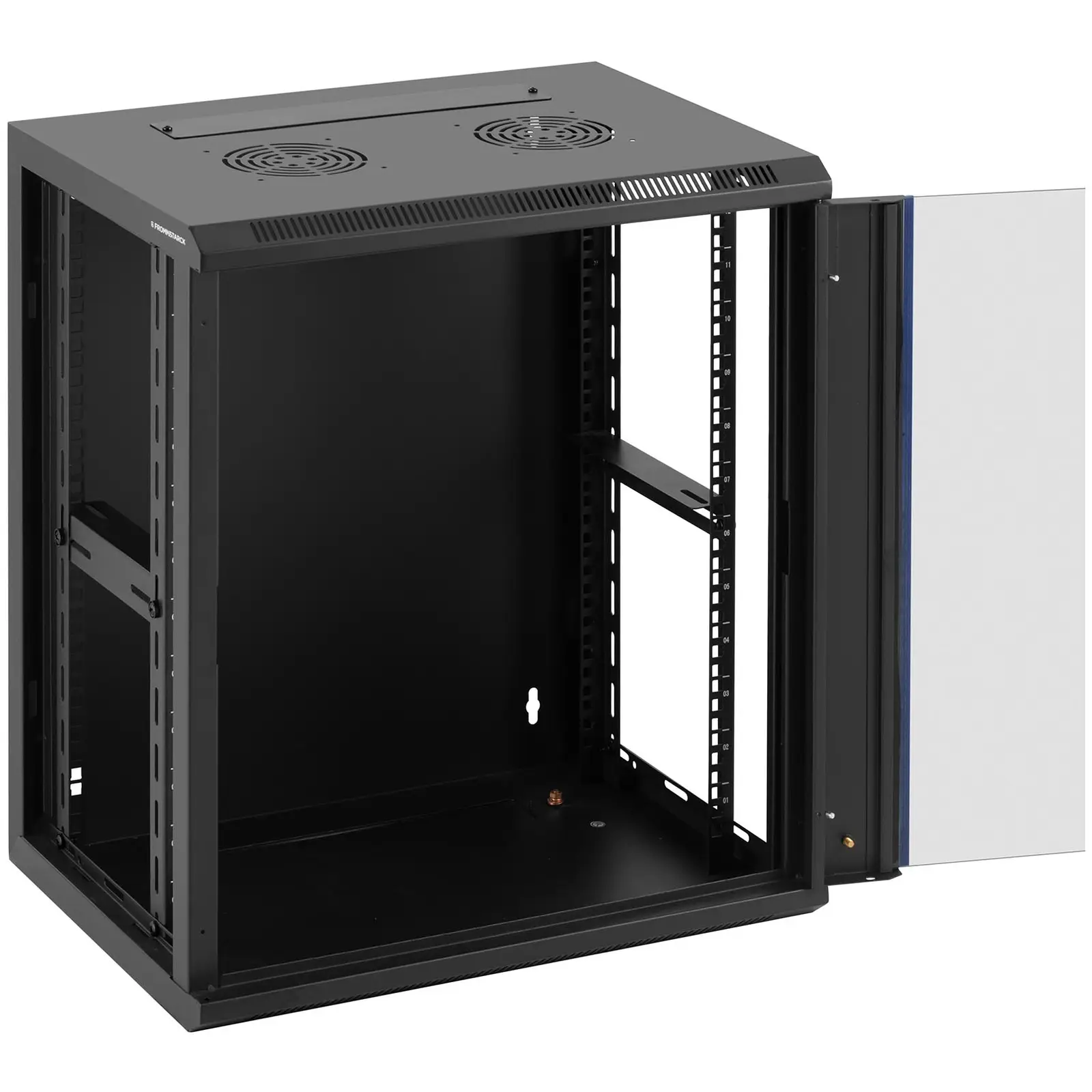 Serverová skříň - 19 palců - 12 HE - uzamykatelná - do 60 kg - Černá (Rozměry [mm]: 540 x 400 x 617)