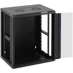 Serverschrank - 19 Zoll - 12 HE - abschließbar - bis 60 kg - Schwarz