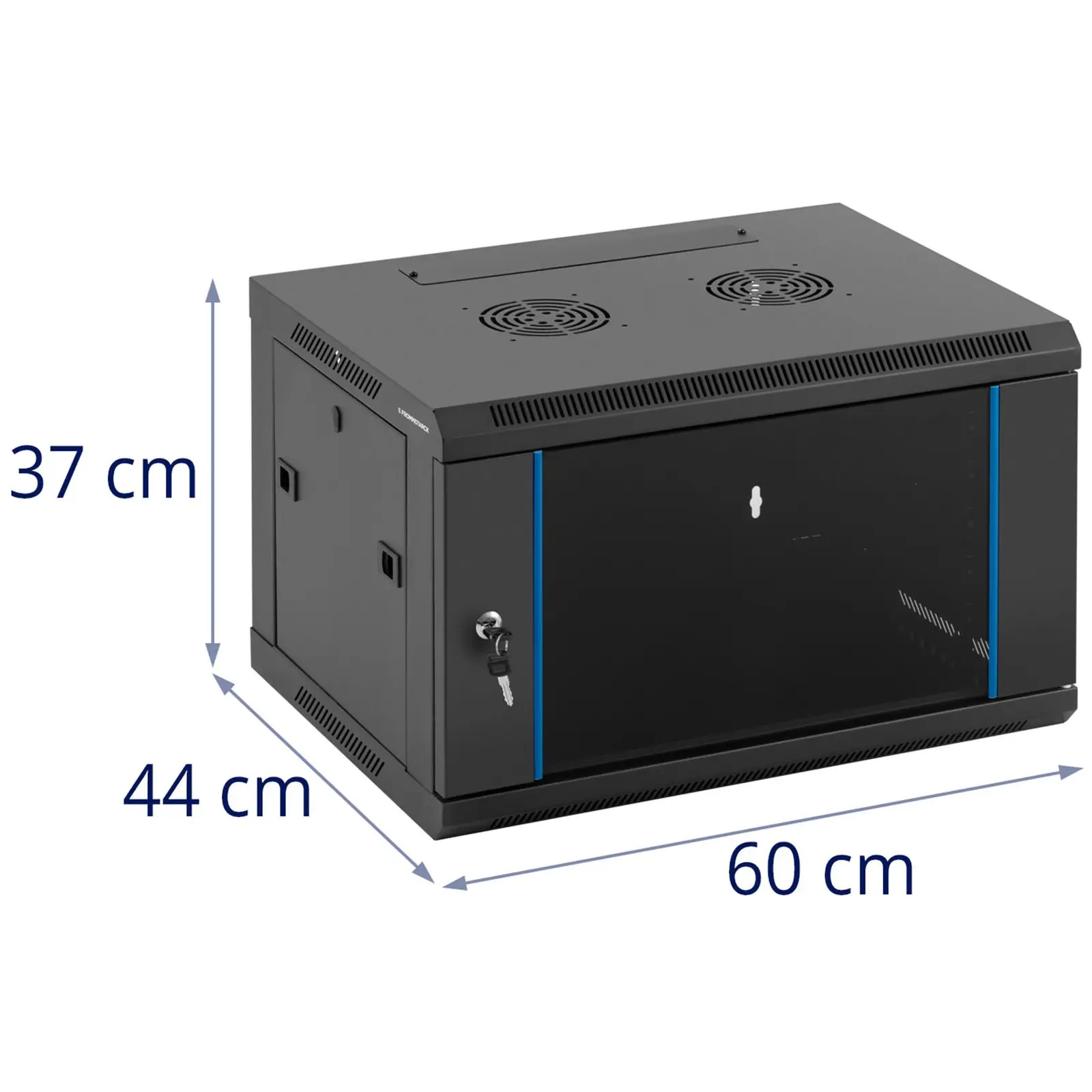 Rack pentru servere - 19 inci - 6 U - cu încuietoare - până la 60 kg - negru - 2 uși