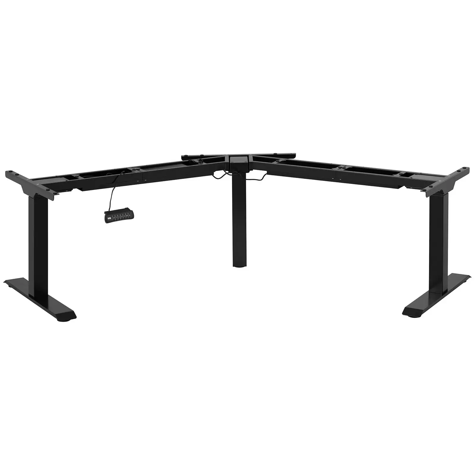 Factory second Corner Standing Desk Frame - height-adjustable - for sitting & standing - Height: 60-125 cm - Width left/right: 116-186 cm - Angle: 120° - 150 kg