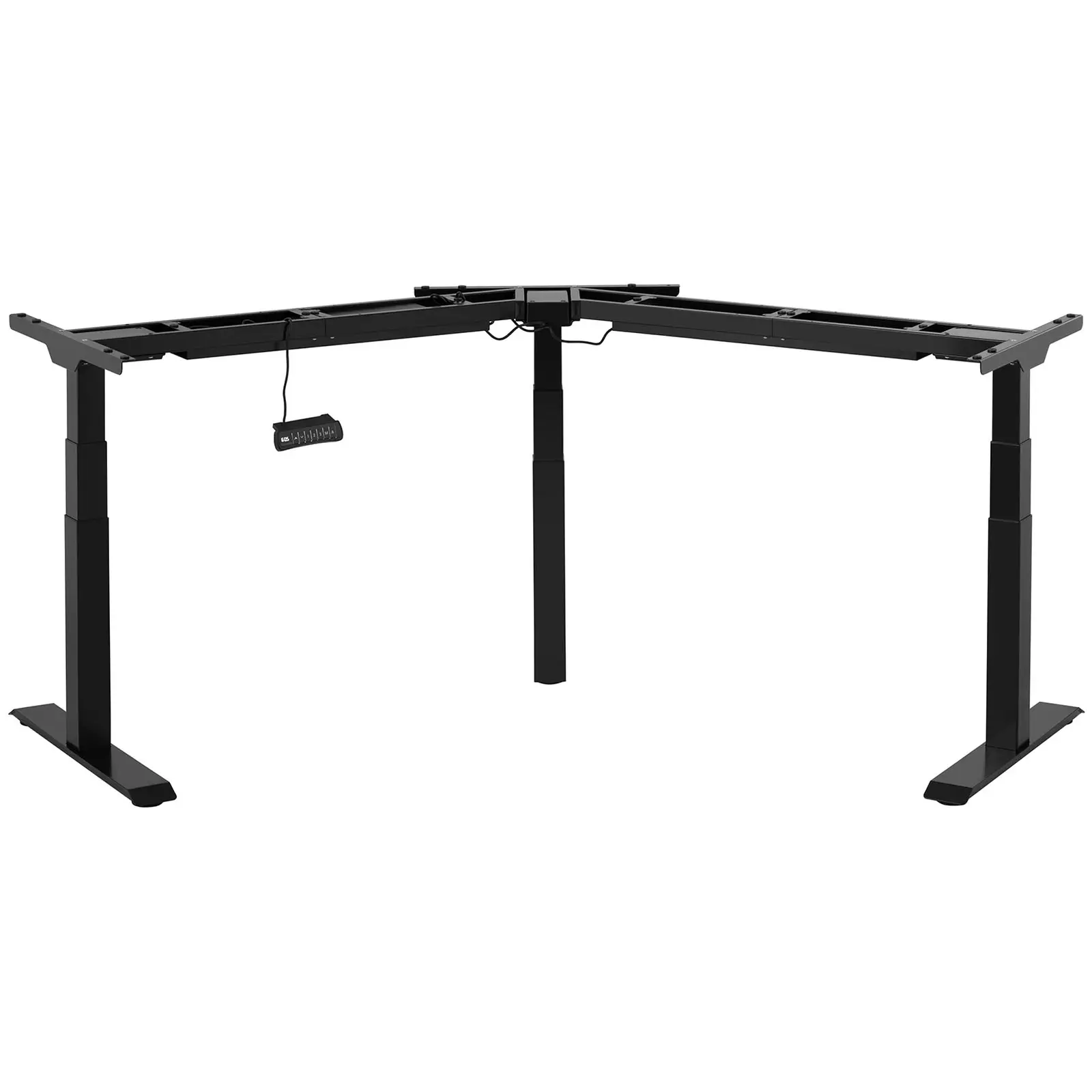 Factory second Corner Standing Desk Frame - height-adjustable - for sitting & standing - Height: 60-125 cm - Width left/right: 116-186 cm - Angle: 120° - 150 kg