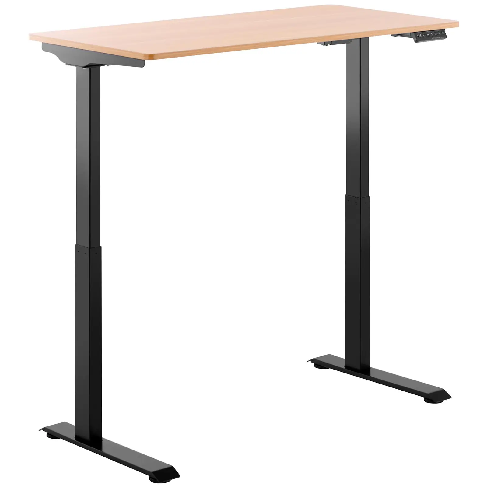 Állítható magasságú íróasztal - 90 W - 730–1233 mm - barna/fekete