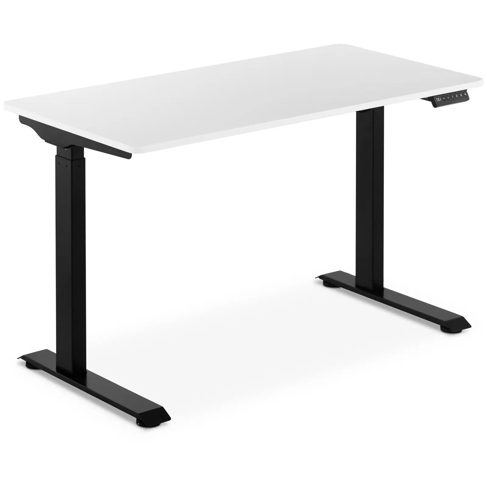 Výškově nastavitelný stůl s deskou - 90 W - 730–1 233 mm - bílá / černá