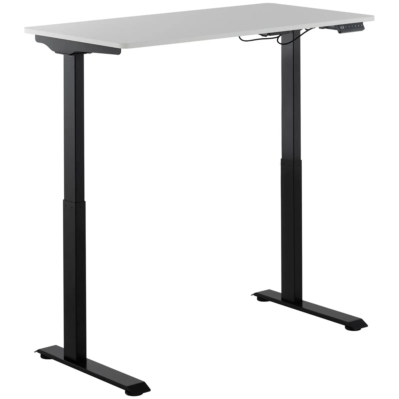 Výškově nastavitelný stůl s deskou - 90 W - 730–1 233 mm - bílá / černá