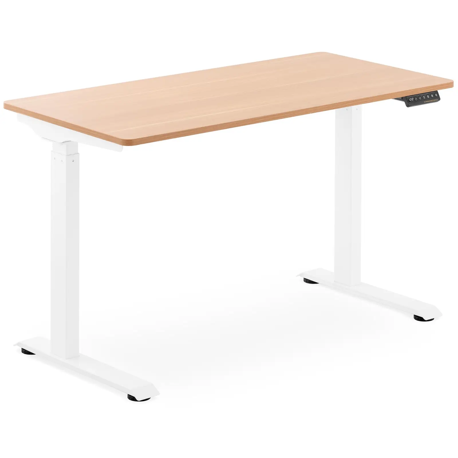 Állítható magasságú íróasztal - 90 W - 730–1233 mm - barna/fehér