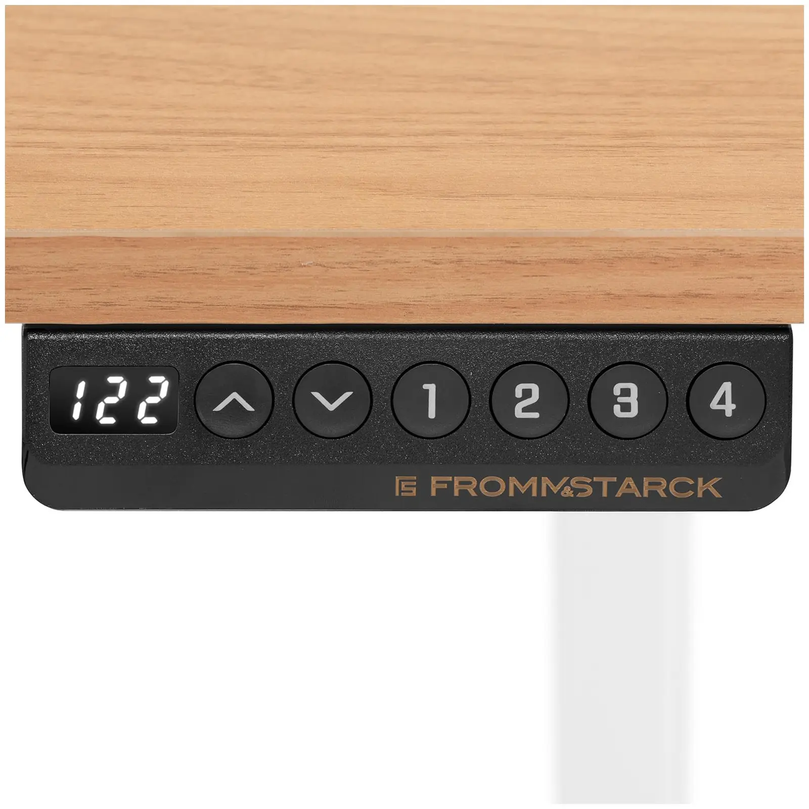 Biurko z regulacją wysokości - 90 W - 730-1233 mm - biało-brązowe (Maksymalne obciążenie: 50 kg)