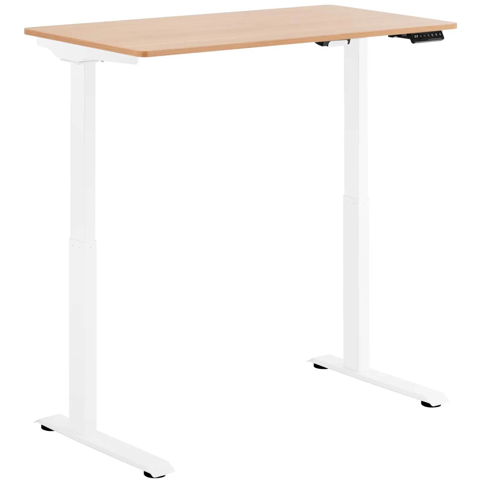 Výškově nastavitelný stůl s deskou - 90 W - 730–1 233 mm - hnědá / bílá