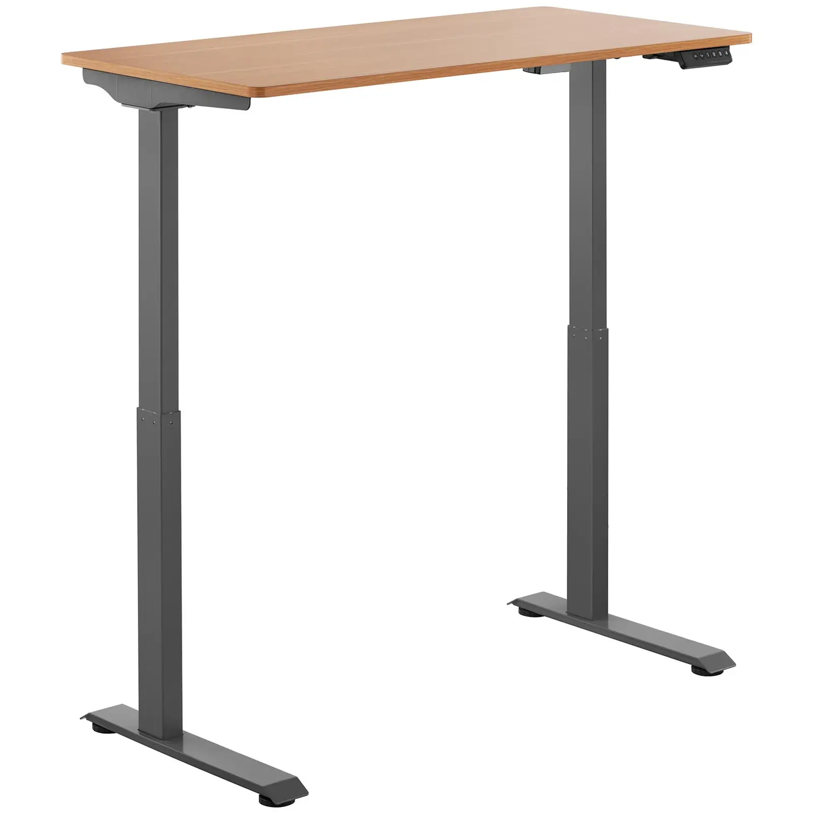 Písací stôl - výškovo nastaviteľný - 90 W - 730 – 1 233 mm - hnedá/šedá farba