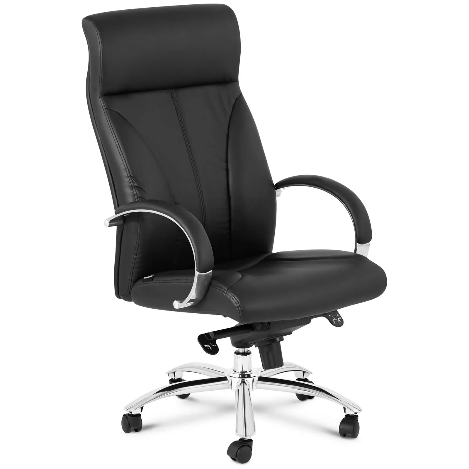 Chaise de bureau - Dossier en cuir synthétique - Coloris noir - 100 kg