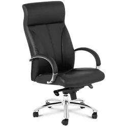 Chaise de bureau - Dossier en cuir synthétique - Coloris noir - 100 kg
