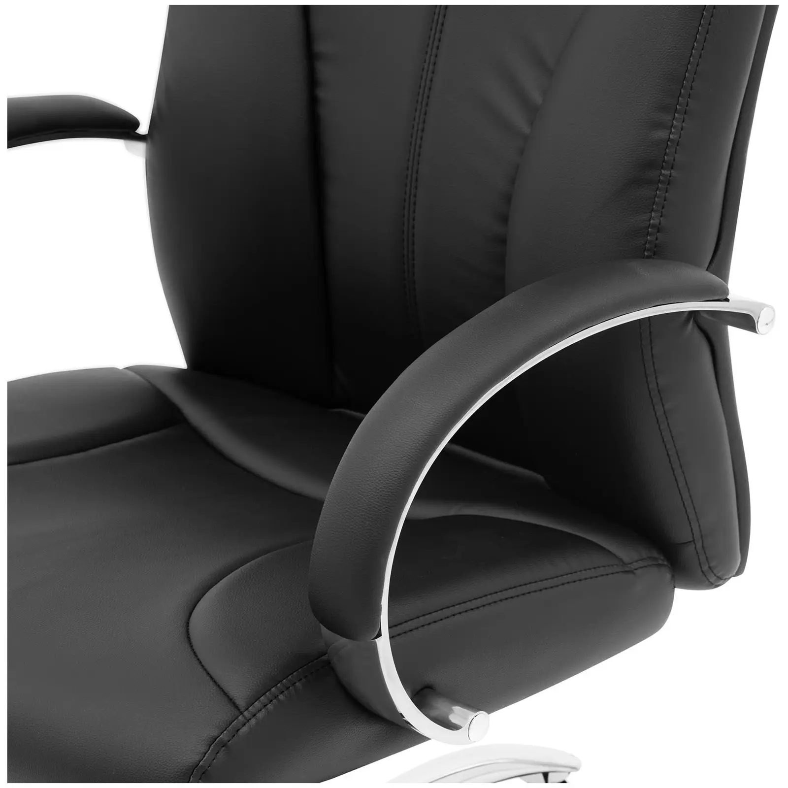 Occasion Chaise de bureau - Dossier en cuir synthétique - Coloris noir - 100 kg (Accoudoirs: Oui)