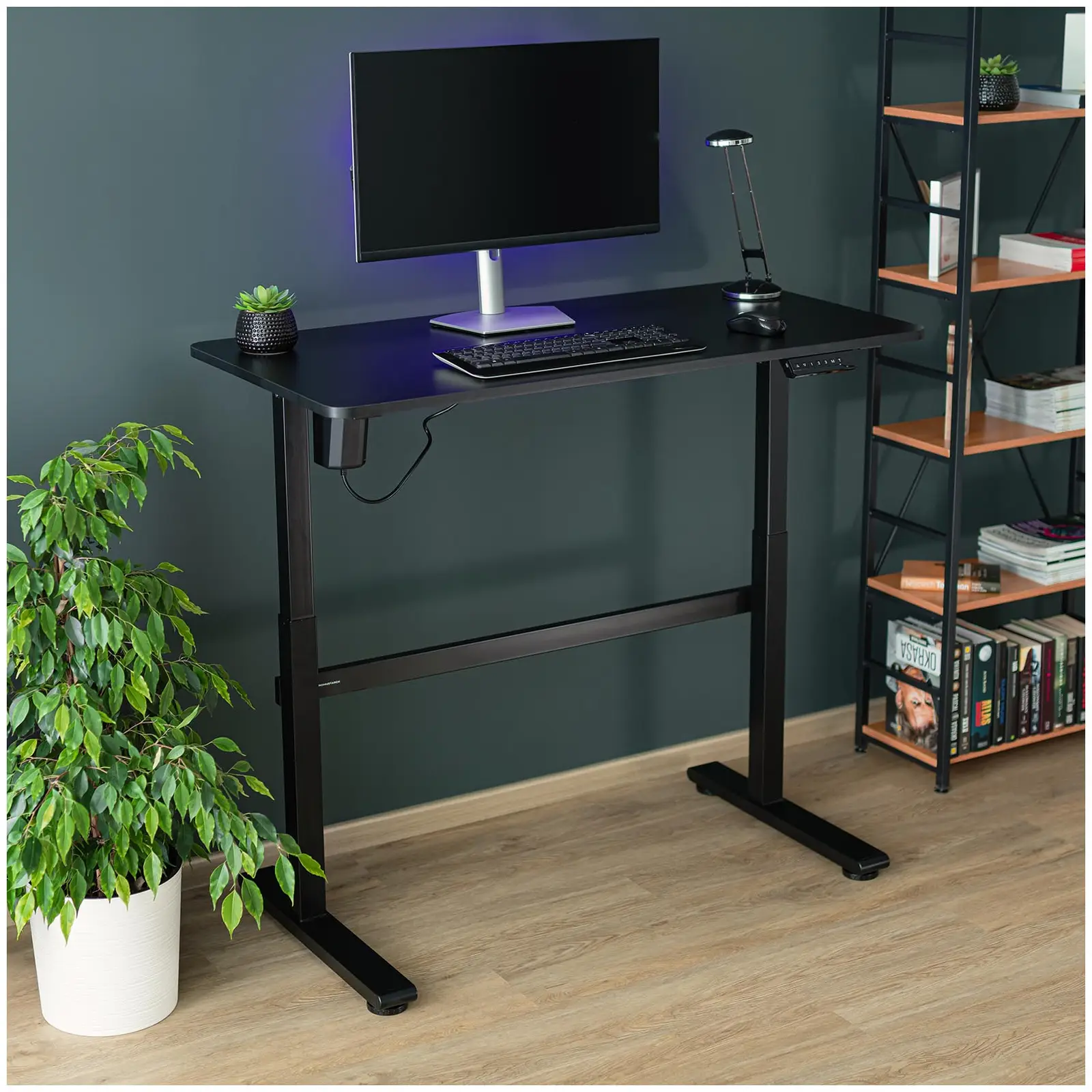 Biurko z regulacją wysokości - 1180 x 580 mm - stal z powłoką malowaną proszkowo (Materiał: Stal)