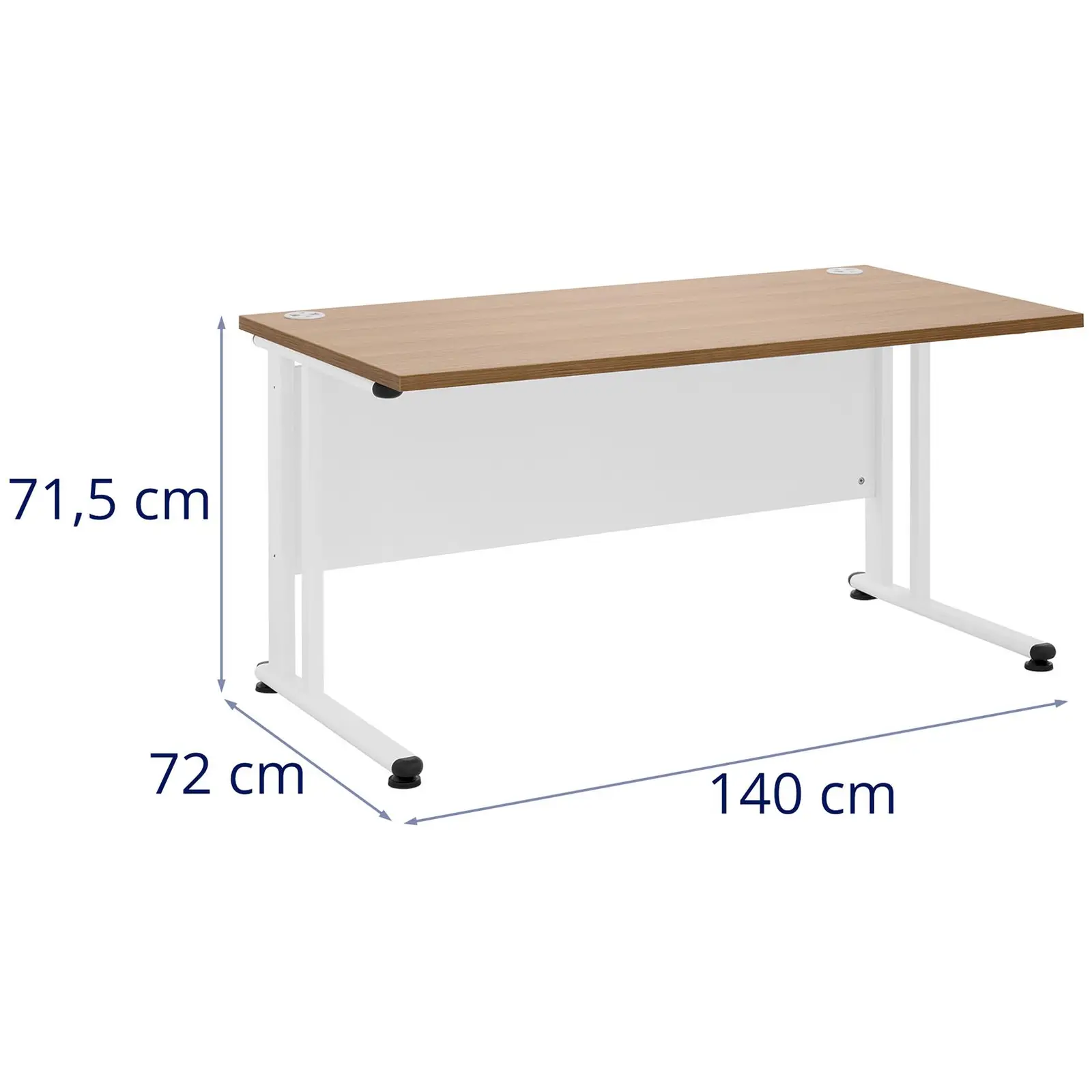 Kancelářský stůl - 140 x 73 cm - hnědá/bílá