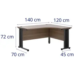 Mesa de oficina - 140 x 120 cm - marrón