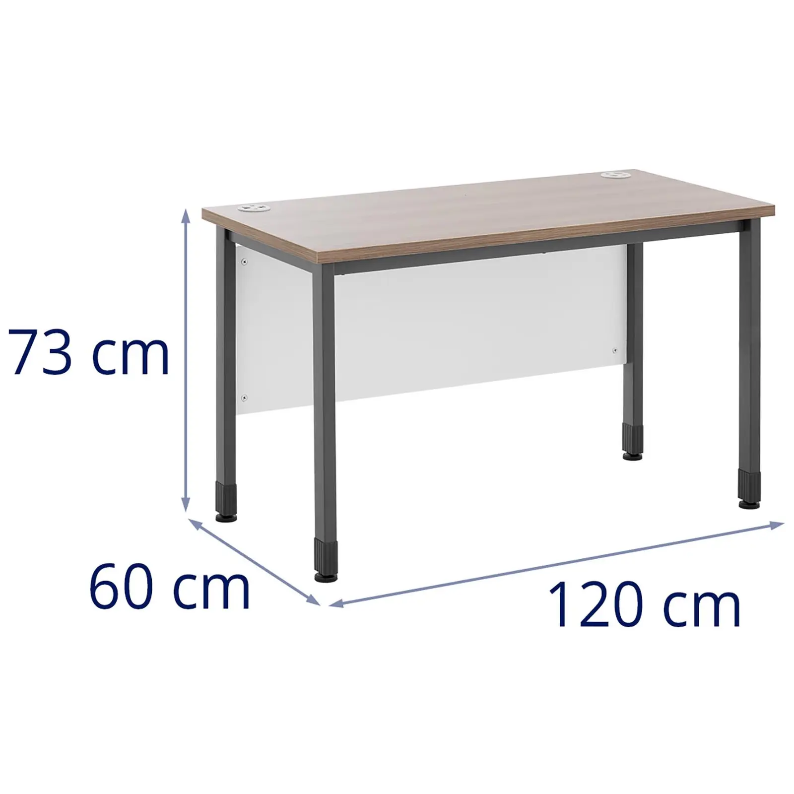 Kancelářský stůl - 120 x 60 cm - hnědá/šedá