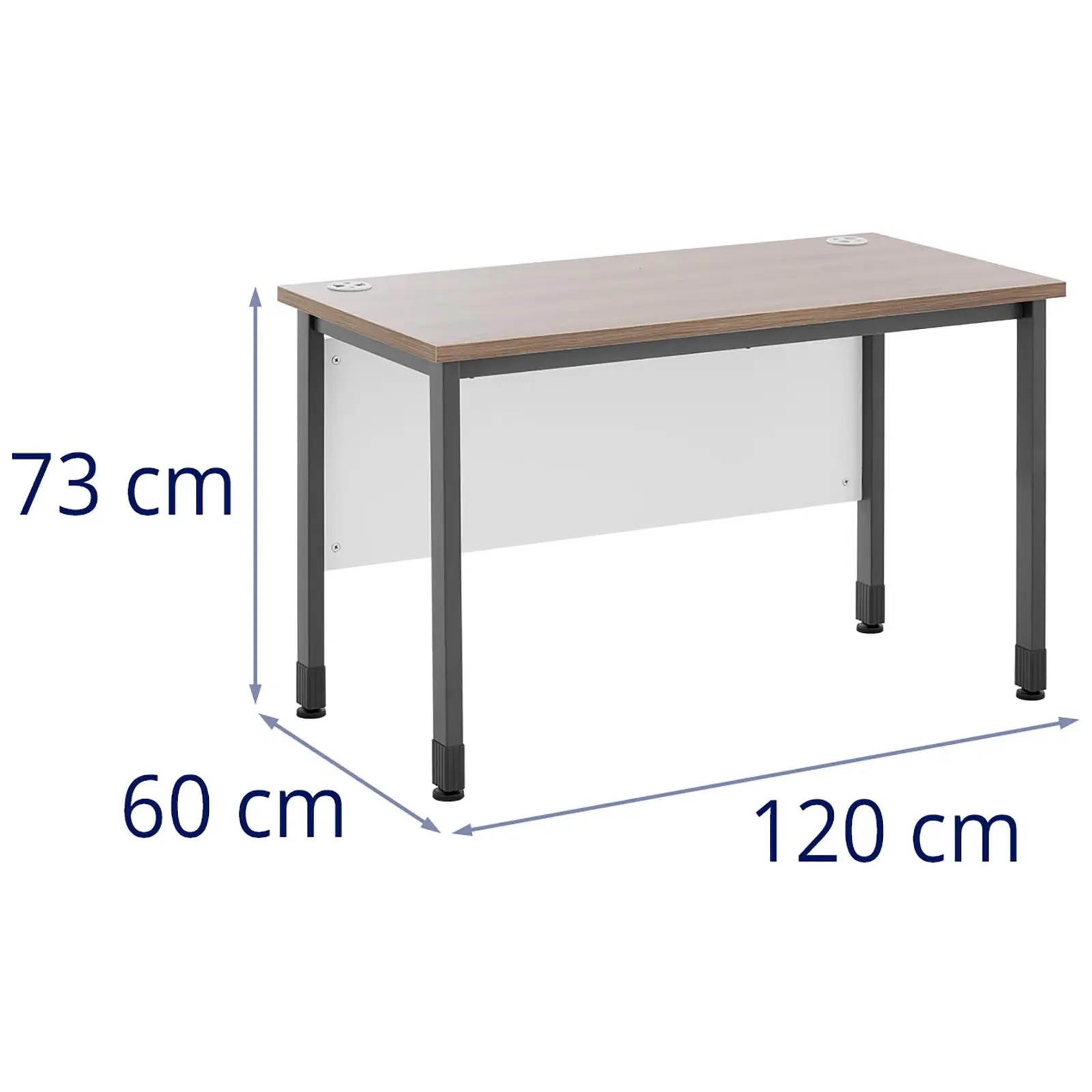 Mesa de escritório - 120 x 60 cm - marrom / cinza