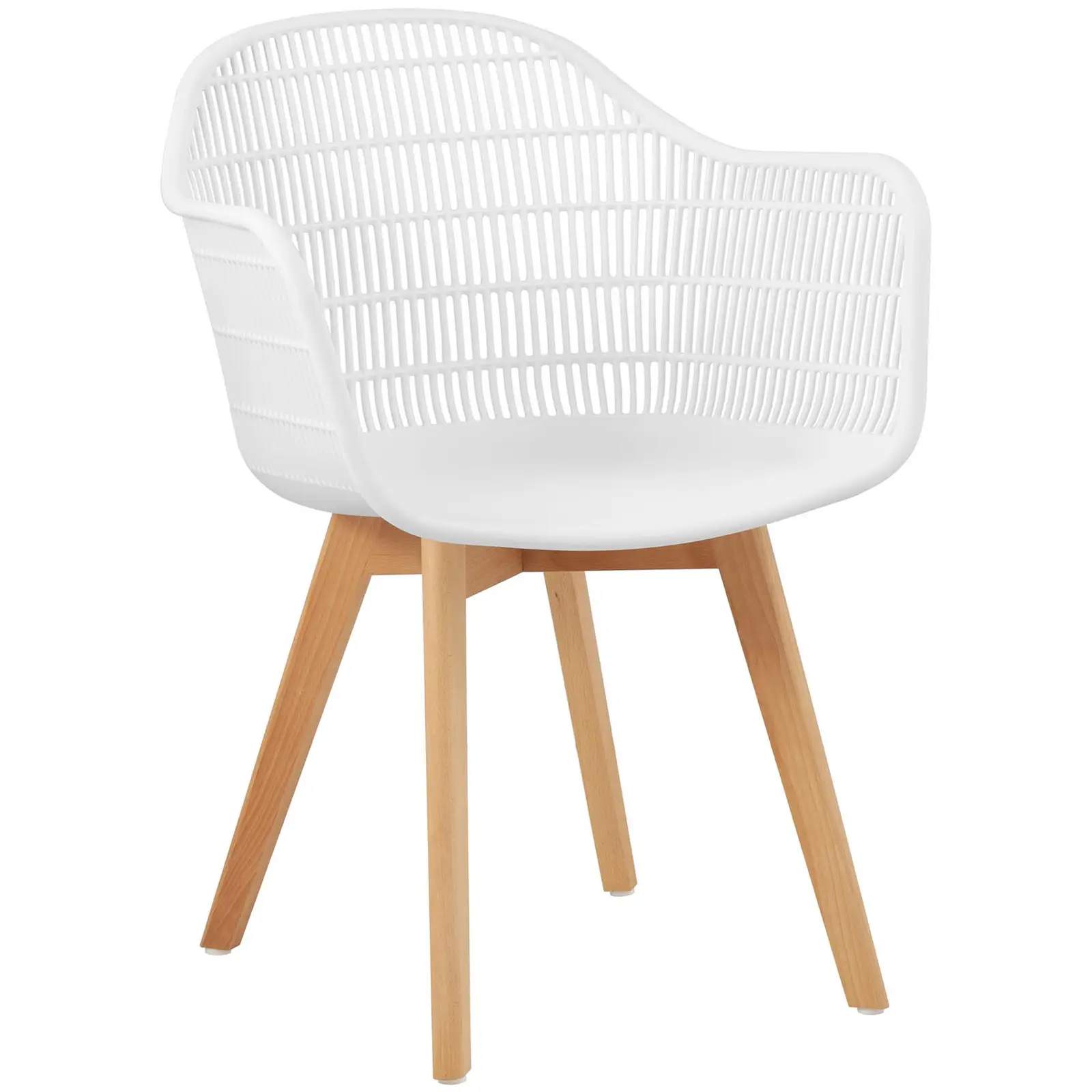 Chaise - Lot de 2 - 150 kg max. - Surface d'assise de 490 x 450 x 450 mm - Coloris blanc (Profondeur d'assise: 45 cm)