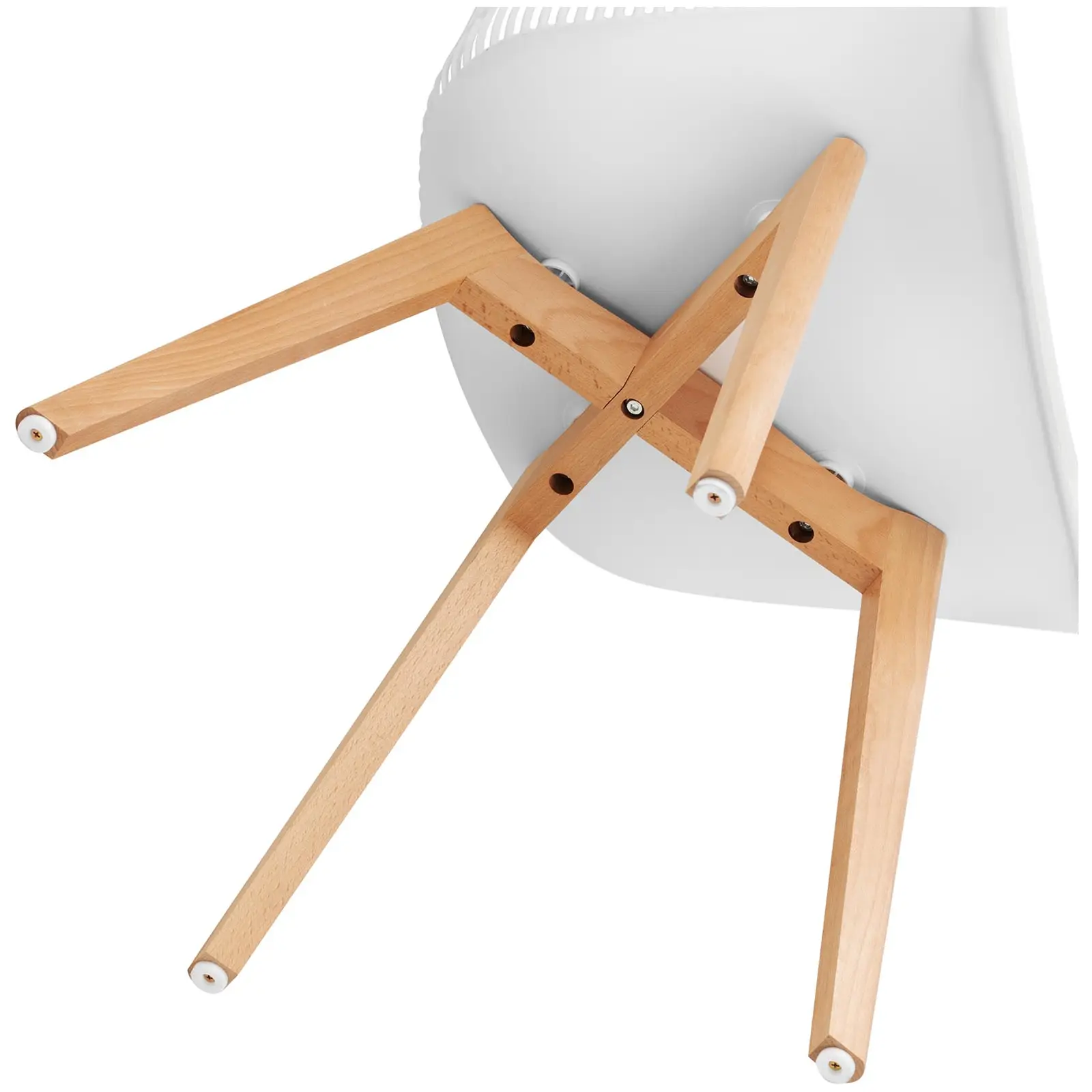 Chaise - Lot de 2 - 150 kg max. - Surface d'assise de 490 x 450 x 450 mm - Coloris blanc (Largeur du siège: 49 cm)