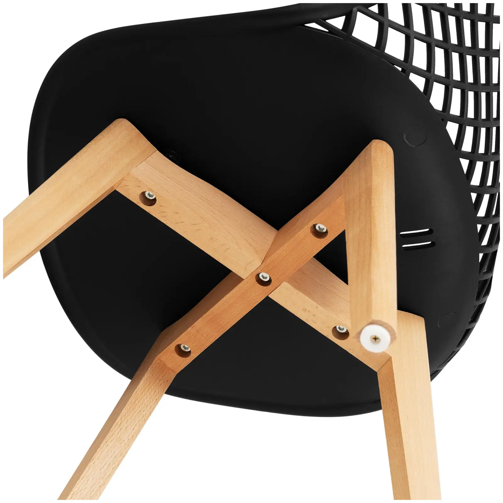 Spisebordsstole 4 stk. - Fromm & Starck - maks. 150 kg - gitterryglæn - sorte
