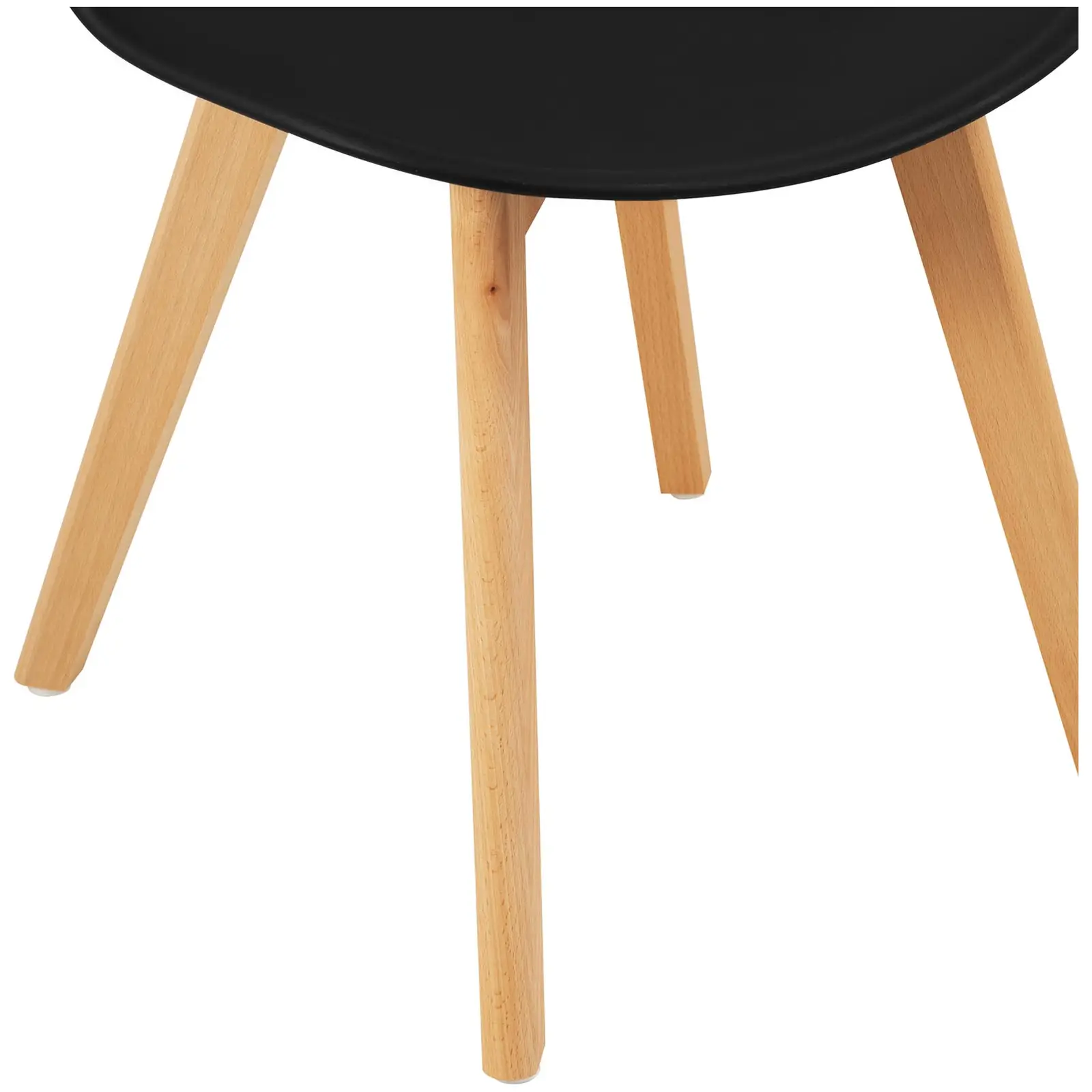 Scaun - set de 4 - până la 150 kg - suprafața de șezut 470x390x430 mm - Negru (Culoare: Negru)