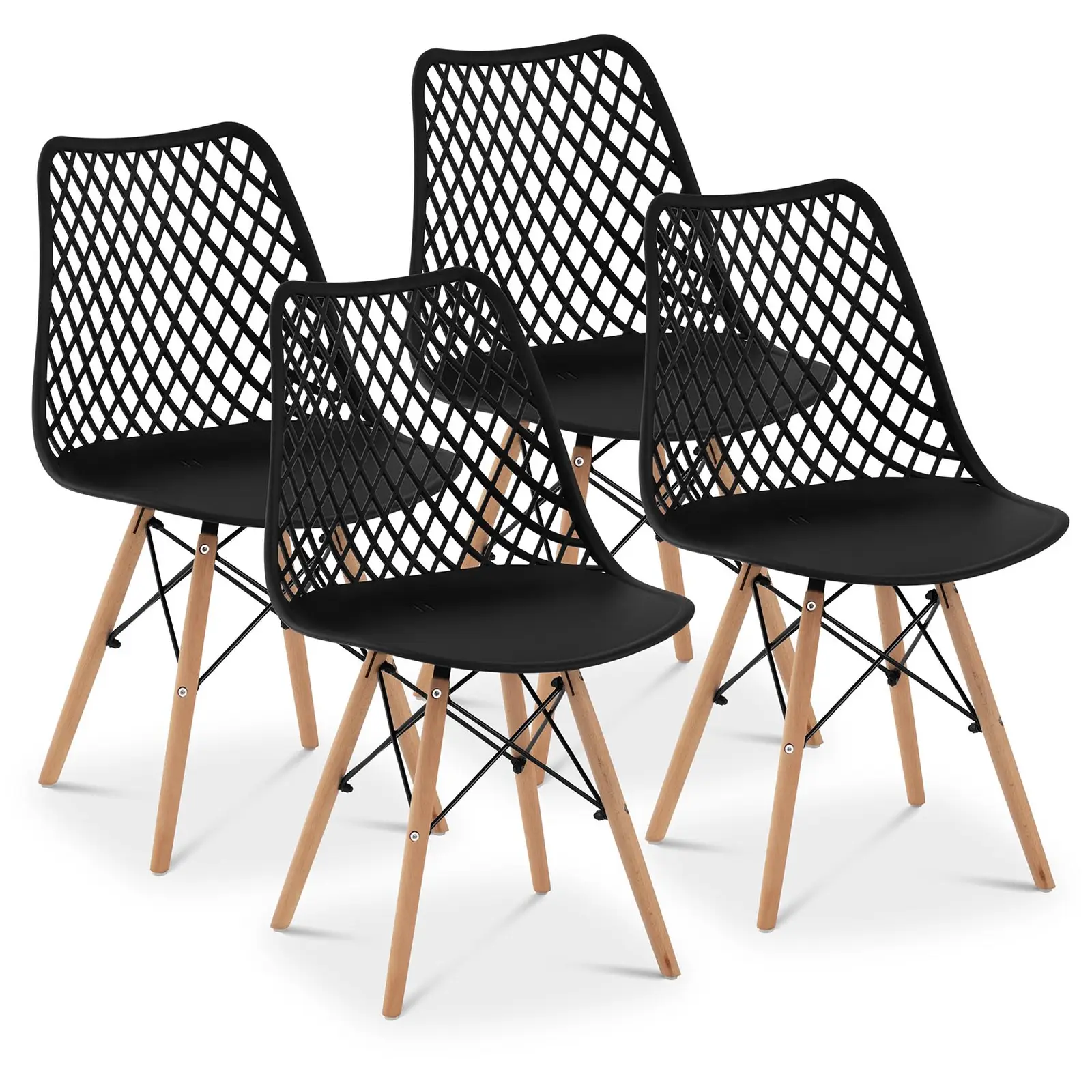 Sada 4 židlí sada 4 ks až 150 kg plocha sedadla 450 x 440 mm černá - Konferenční židle Fromm & Starck