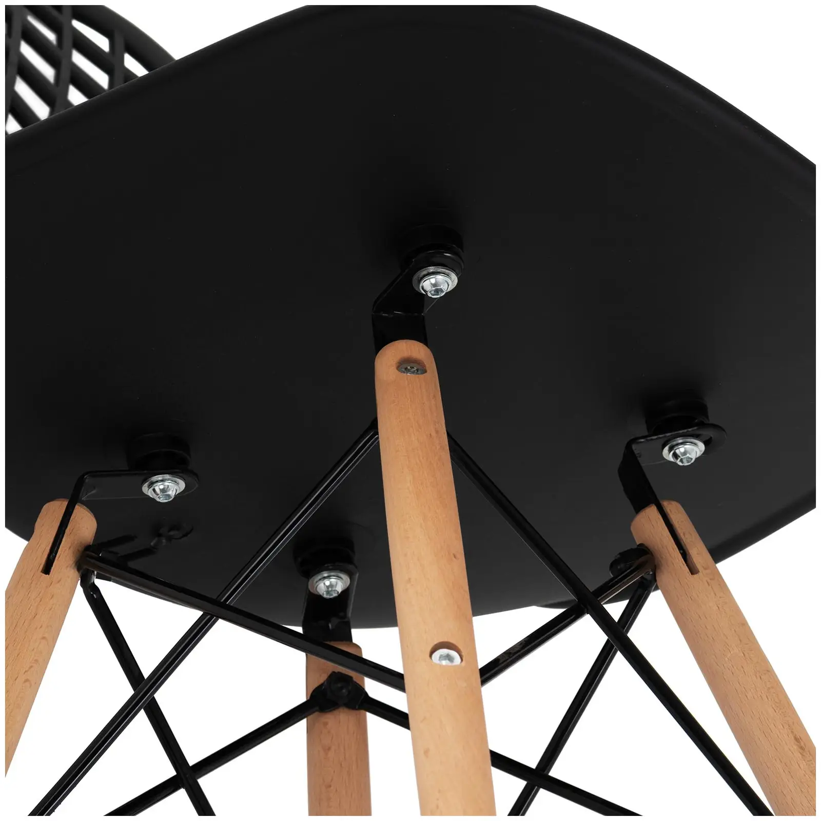 Scaun - set de 4 - până la 150 kg - suprafața de șezut 430x430x440 mm - Negru