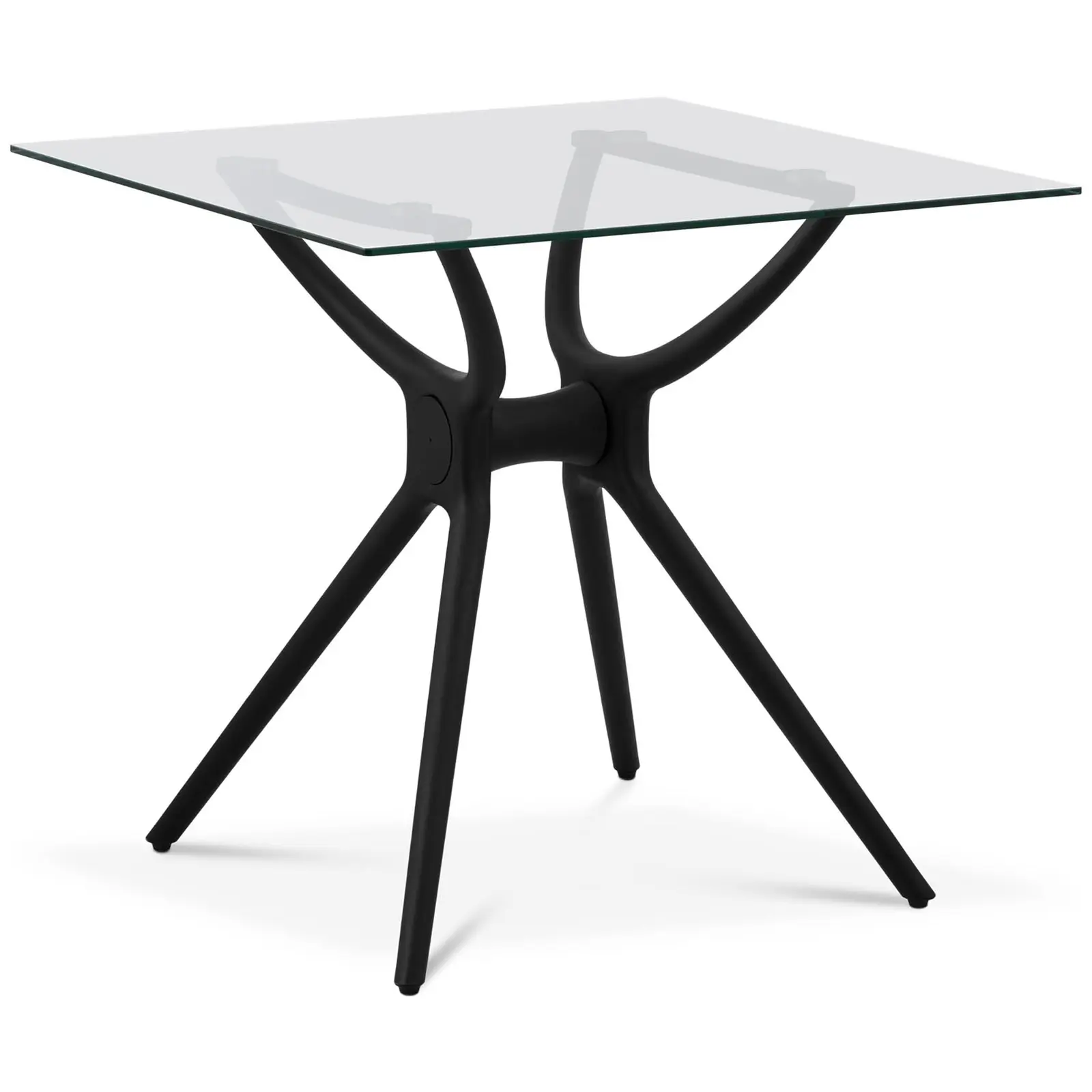 Tweedehands tafel - vierkant - 80 x 80 cm - glazen blad
