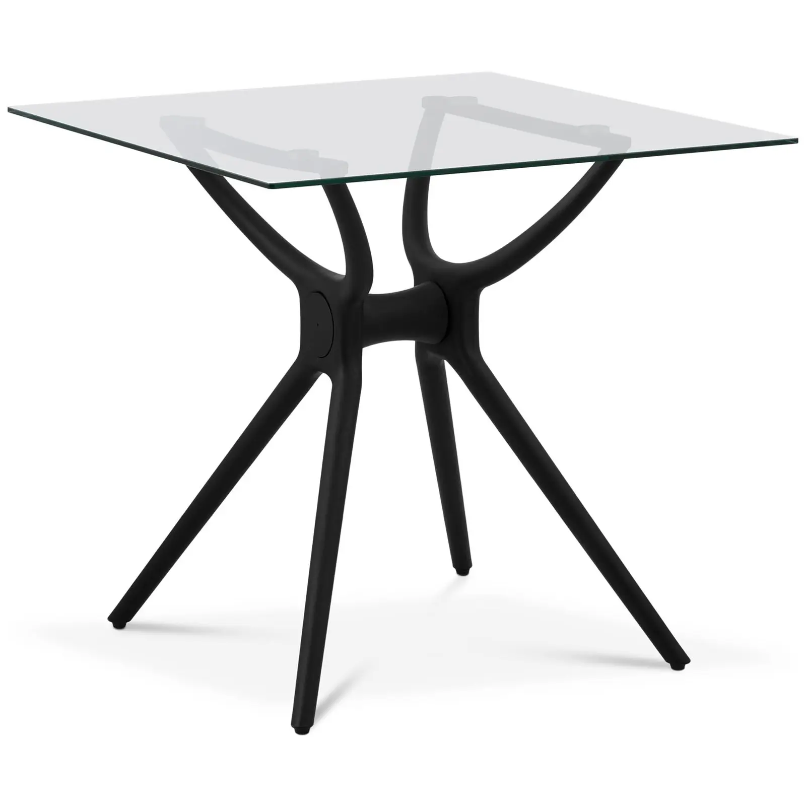 Table - square - 80 x 80 cm - glass top - Product Image